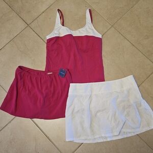 NEW Lands End women's 3 piece top and skirt bathing suit set. Size 16.